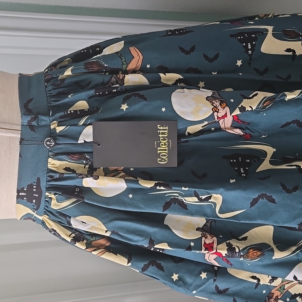 Collectif Jasmine Witches Swing Skirt, NWT, UK 8 - Picture 12 of 17